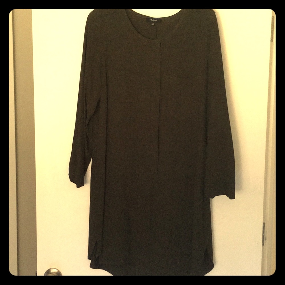 Madewell army green M drop waist dress